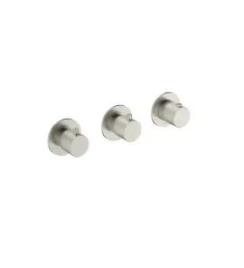 Hotbath Guy Row Bateria natryskowa termostatyczna podtynkowa 2-drożna 3-uchwytowa - element zewnętrzny Brushed Nickel PVD GY7067R.GN