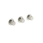 Hotbath Guy Row Bateria natryskowa termostatyczna podtynkowa 2-drożna 3-uchwytowa - element zewnętrzny Brushed Nickel PVD GY7067R.GN