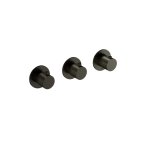 Hotbath Guy Row Bateria natryskowa termostatyczna podtynkowa 2-drożna 3-uchwytowa - element zewnętrzny Matt Black PVD GY7067R.MBP