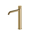 Hotbath Guy Row Bateria umywalkowa jednouchwytowa Wysoka Brushed Brass PVD GY003HR.BBP