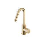 Hotbath Guy Row Bateria umywalkowa z obrotową wylewką Brushed Brass PVD GY004R.BBP