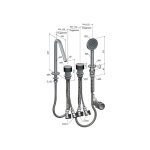 Hotbath Guy Row Bateria wannowa z wylewką i słuchawką prysznicową Tuscan Bronze GY073.TB