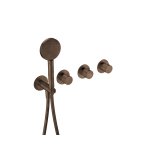 Hotbath Guy Row Bateria wannowa termostatyczna podtynkowa, z dwoma zaworami i słuchawką prysznicową - element zewnętrzny Tuscan Bronze GY7071R.TB