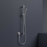 Hotbath Guy Row Drążek prysznicowy ze słuchawką, wężem PVC i przyłączem ściennym węża Brushed Nickel M317R.GN