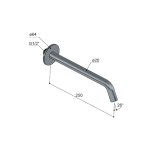 Hotbath Guy Row Wylewka ścienna 250 mm Tuscan Bronze GY095R-25.TB