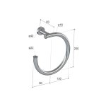 Hotbath Guy Wieszak na ręcznik owalny Brushed Brass PVD CBA08.BBP