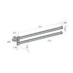 Hotbath Guy Wieszak na ręcznik podwójny z ruchomym ramieniem Brushed Nickel CBA15.GN