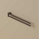 Hotbath Guy Wieszak na ręcznik podwójny z ruchomym ramieniem Tuscan Bronze CBA15.TB