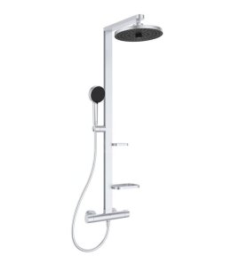 Ideal Standard Alu+ Zestaw prysznicowy termostatyczny ścienny z deszczownicą srebrny BD583SI