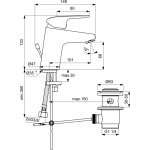 Ideal Standard Ceraflex Bateria umywalkowa stojąca, z metalowym korkiem, 5l/min B1708AA