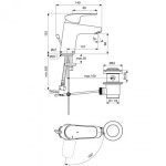 Ideal Standard Ceraflex Bateria umywalkowa stojąca „Blue Start” C3, z korkiem, 5l/min B1711AA