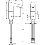 Ideal Standard Ceraplus Bateria umywalkowa elektroniczna z mieszaczem/zasilanie baterią chrom A4152AA