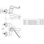 Ideal Standard Ceraplus Bateria umywalkowa ścienna z przedłużonym uchwytem 18 cm chrom B8222AA