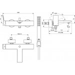 Ideal Standard Conca Bateria wannowo-natryskowa ścienna z zestawem prysznicowym Gold BC763A2