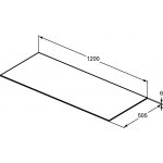 Ideal Standard Conca Blat ceramiczny do szafki podumywalkowej 120x50,5 cm Szary kamień T3972DI