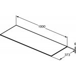 Ideal Standard Conca Blat ceramiczny pod umywalkę 1000x373 mm Marmur Calacatta T4346DH