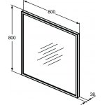 Ideal Standard Conca Lustro kwadratowe podświetlane 80x80 cm T3966BH