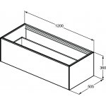 Ideal Standard Conca Szafka pod umywalkę bez blatu 1200x505 mm Antracyt mat T3933Y2