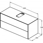 Ideal Standard Conca Szafka pod umywalkę 1200x505 mm Pomarańczowy mat T3943Y3