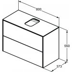 Ideal Standard Conca Szafka pod umywalkę 800x373 mm Ciemny orzech T3947Y5