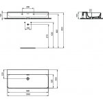 Ideal Standard Conca Umywalka ścienna 1000x450 mm bez otworu na baterię Biały T379901