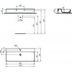 Ideal Standard Conca Umywalka ścienna 1000x450 mm bez otworu przelewowego Biały T380001