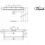 Ideal Standard Conca Umywalka ścienna 1200x450 mm 3-otworowa bez otworu przelewowego Biały T380701