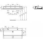 Ideal Standard Conca Umywalka ścienna 1200x450 mm z 2-otworami na baterię Biały T384401