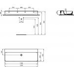 Ideal Standard Conca Umywalka ścienna 1200x450 mm bez otworu na baterię Biały T384501