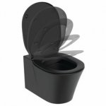   Ideal Standard Connect Air Miska WC wisząca bez kołnierza z deską wolnoopadającą czarny mat E2288V3+E0368V WIETRZENIE MAGAZYNÓW!!