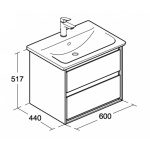 Ideal Standard Connect Air Szafka pod umywalkę 60 cm z 2 szuflady jasnoszary lakier E0818EQ