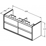 Ideal Standard Connect Air Szafka 120 cm pod umywalkę jasnoszare drewno E0822PS