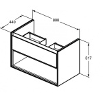 Ideal Standard Connect Air Szafka 80 cm pod umywalkę jasnoszare drewno E0827PS