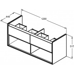 Ideal Standard Connect Air Szafka 120 cm pod umywalkę jasnoszary lakier E0829EQ