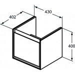 Ideal Standard Connect Air Szafka 43 cm pod umywalkę Cube, jasnoszare drewno E0842PS