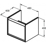 Ideal Standard Connect Air Szafka 48 cm pod umywalkę Cube, biały lakier E0844B2