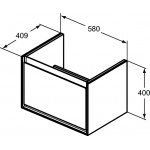 Ideal Standard Connect Air Szafka 58 cm pod umywalkę Cube, jasnobrązowe drewno E0847UK