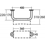 Ideal Standard Contour 21 Uchwyt do poduszki podpierającej do miski 70 cm dla niepełnosprawnych, Stal nierdzewna S6466MY