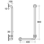 Ideal Standard Contour 21 Uchwyt ścienny prawy 90x40 cm biały S6473AC