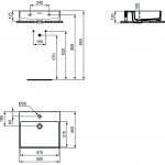 Ideal Standard Extra Umywalka ścienna 500x450 mm z otworem na baterię Biały T388401