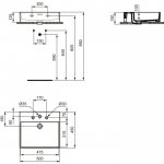 Ideal Standard Extra Umywalka ścienna 500x450 mm z 3-otworami na baterię Biały T388501