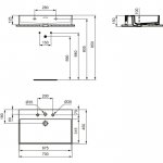 Ideal Standard Extra Umywalka ścienna 700x450 mm z 3-otworami na baterię Biały T389501