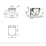      Ideal Standard i.Life S miska wisząca 48 RimLS+ biała + deska wolnoopadająca cienka biała T459201+T532901