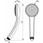 Ideal Standard Ideal Rain Słuchawka prysznicowa S jednofunkcyjna 80 mm chrom B9400AA