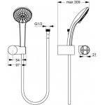 Ideal Standard Ideal Rain Zestaw natryskowy ze słuchawką trzyfunkcyjną punktowy M chrom B9452AA