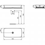 Ideal Standard Ipalyss Umywalka nablatowa 800x400 mm Ciemnoszary E1391V5