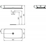 Ideal Standard Ipalyss Umywalka nablatowa 800x400 mm Biały połysk E1391MA