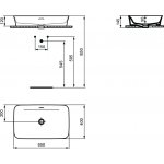 Ideal Standard Ipalyss Umywalka nablatowa 650x400 mm z przelewem Nude E1887V7