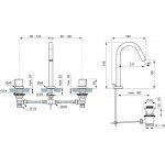 Ideal Standard Joy Bateria umywalkowa 3-otworowa z korkiem automatycznym Nikiel BC783GN