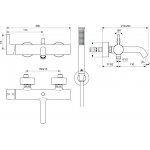 Ideal Standard Joy Bateria wannowo-natryskowa ścienna z zestawem natryskowym Czarny mat BC787A5